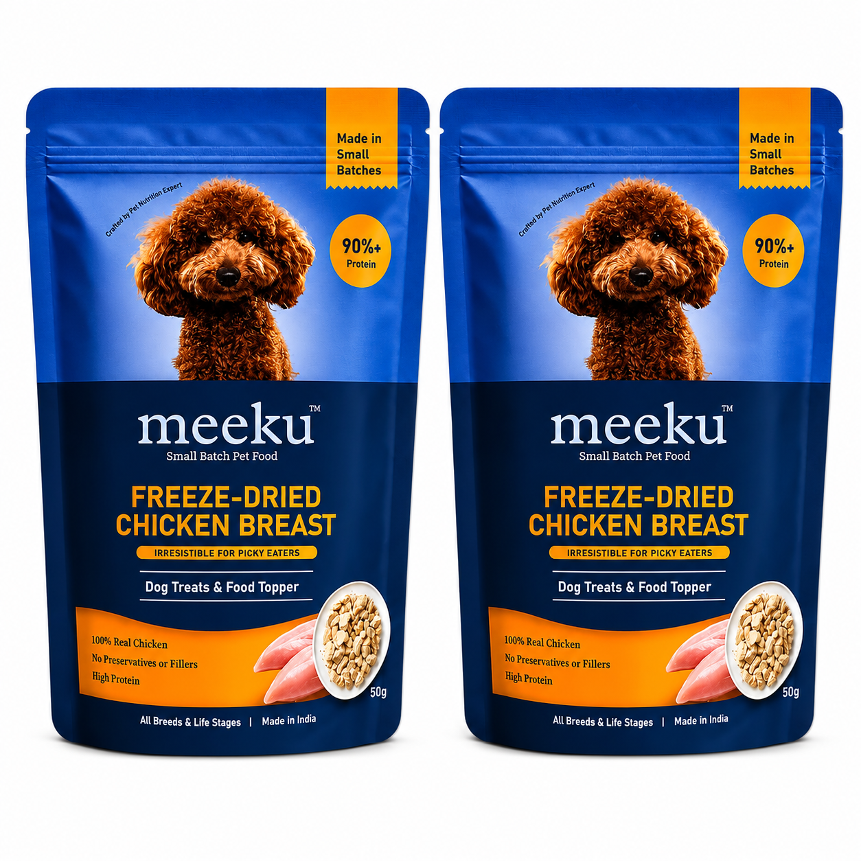Meeku’s Freeze-Dried Chicken Breast for Dogs — 100% Real Chicken, Nothing Else | 50g