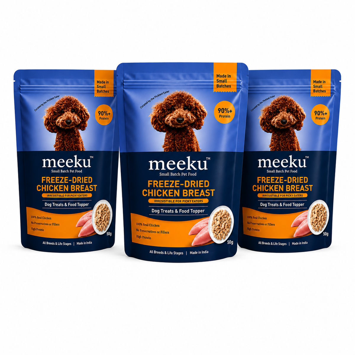 Meeku’s Freeze-Dried Chicken Breast for Dogs — 100% Real Chicken Treat & Meal Topper